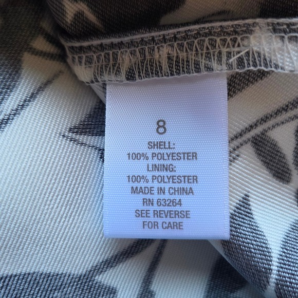 NWT LUXE by Carmen Marc Valvo Black White Floral Fit & Flare Dress Womens Size 8 - Picture 5 of 8